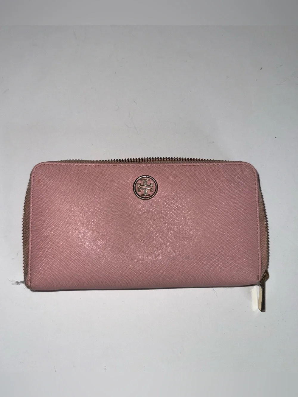 Tory Burch Blush Zip-Around Logo Wallet